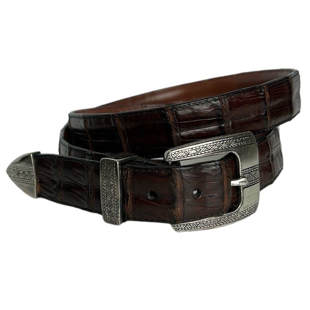 Torino South American Crocodile Western Belt Sz 38